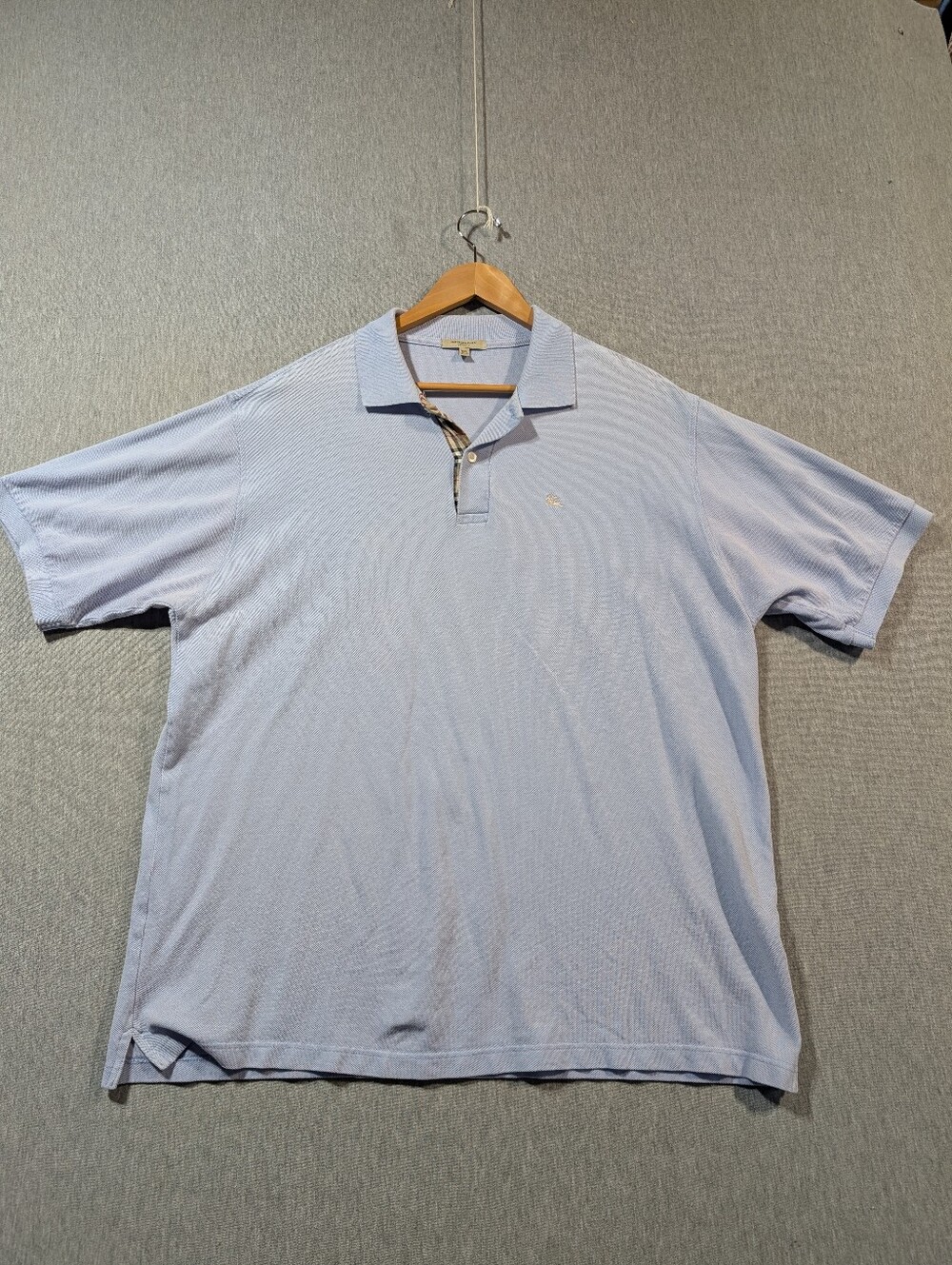 Burberry London Light Blue Check Polo Men's XXL